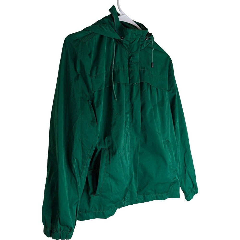 Liz Claiborne Windbreaker Womens Small Green Hooded Full Zip Mesh Lined Jacket - Picture 5 of 16